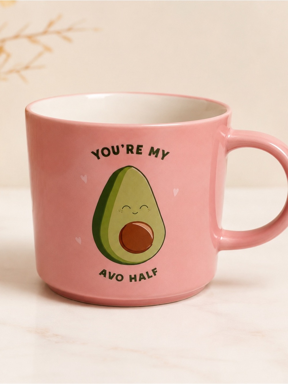 Pink Avocado Mug You’re My Avo Half Cute Novelty Coffee Cup